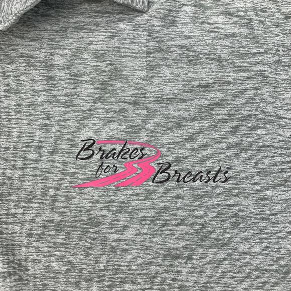 Under Armour Shirt Mens L Large Gray Playoff Breast Cancer Awareness Golf Polo - Picture 6 of 10